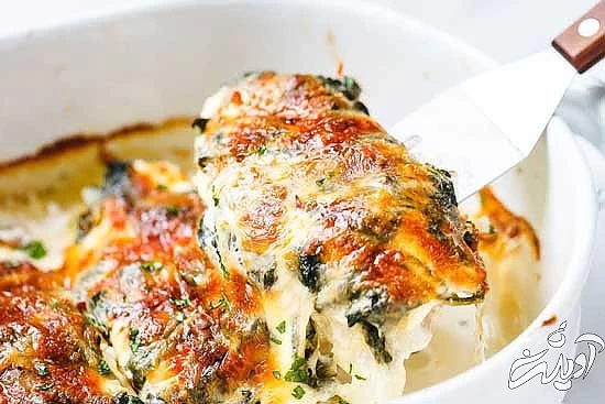 طرز تهیه گراتن اسفناج و مرغ خوشمزه